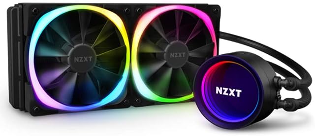 NZXT Kraken X53 RGB 240mm - RL-KRX53-R1 - AIO RGB CPU Liquid Cooler - Rotating Infinity Mirror Design - Improved Pump - Powered By CAM V4 - RGB Connector - Aer RGB V2 120mm Radiator Fans (2 Included)