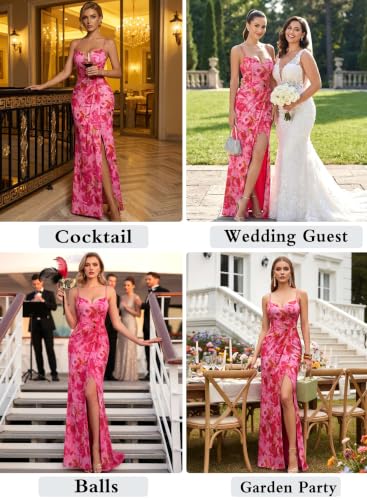 Image of VFSHOW Womens Sexy Spaghetti Strap Formal Prom Evening Gala Long Maxi Dress