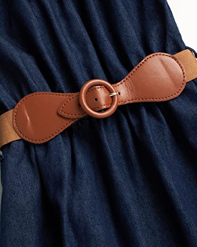 Dollhouse Girls? Dress ? Belted Cap Sleeve Boho Denim Peasant Jean Dress (7-16), Size 14-16, Dark Ruffle #TOP3