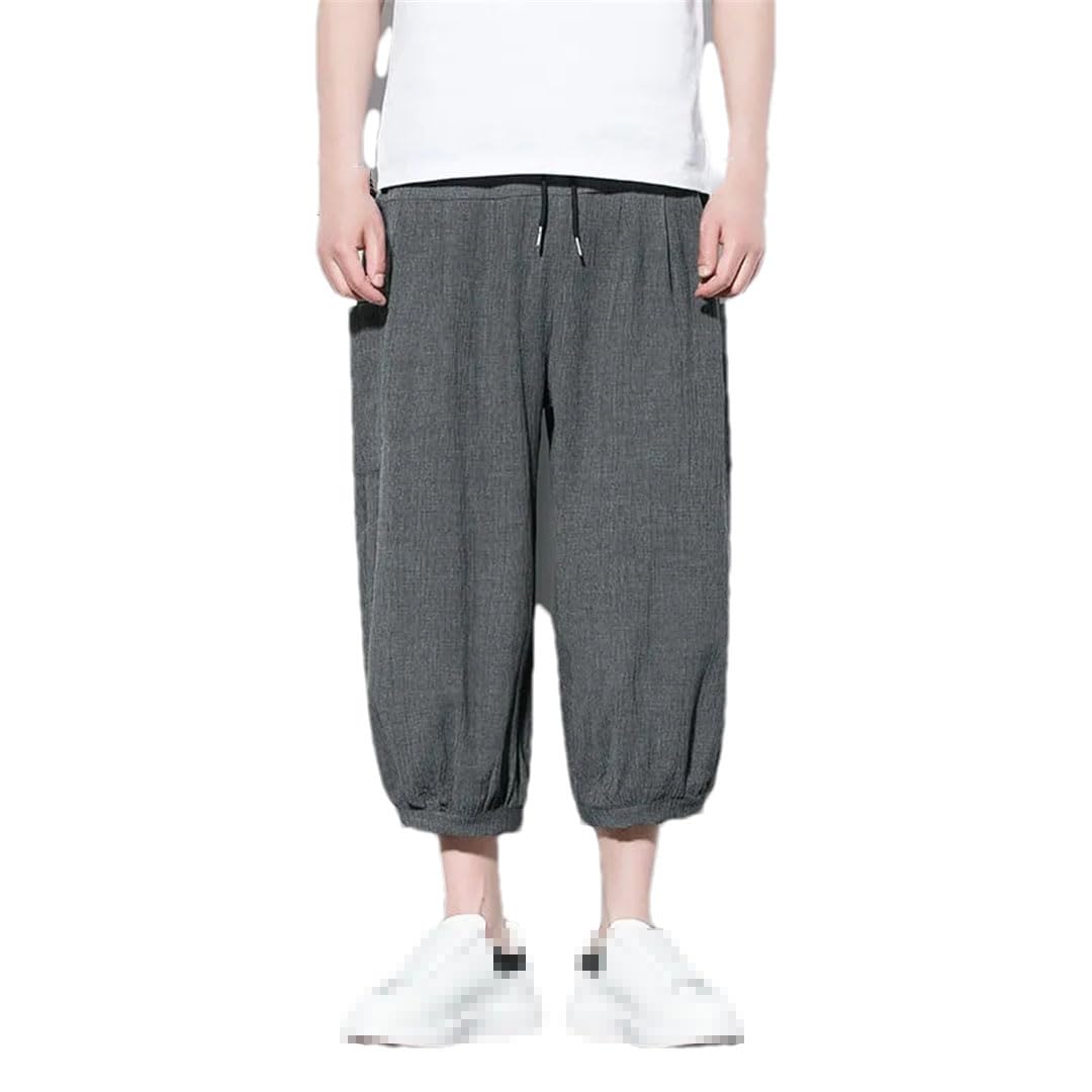 Pantalones Casuales para Hombre Pantalones De Verano Pantalones De Pierna Ancha Holgados con Bolsillo