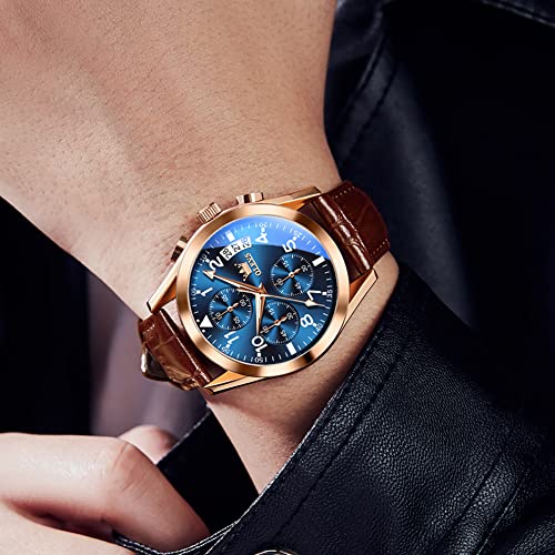 Image of OLEVS Mens Watches Stylish Chronograph Waterproof Luminous Silicon Strap Multifunction Watches for Men Business Men Wrist Watch