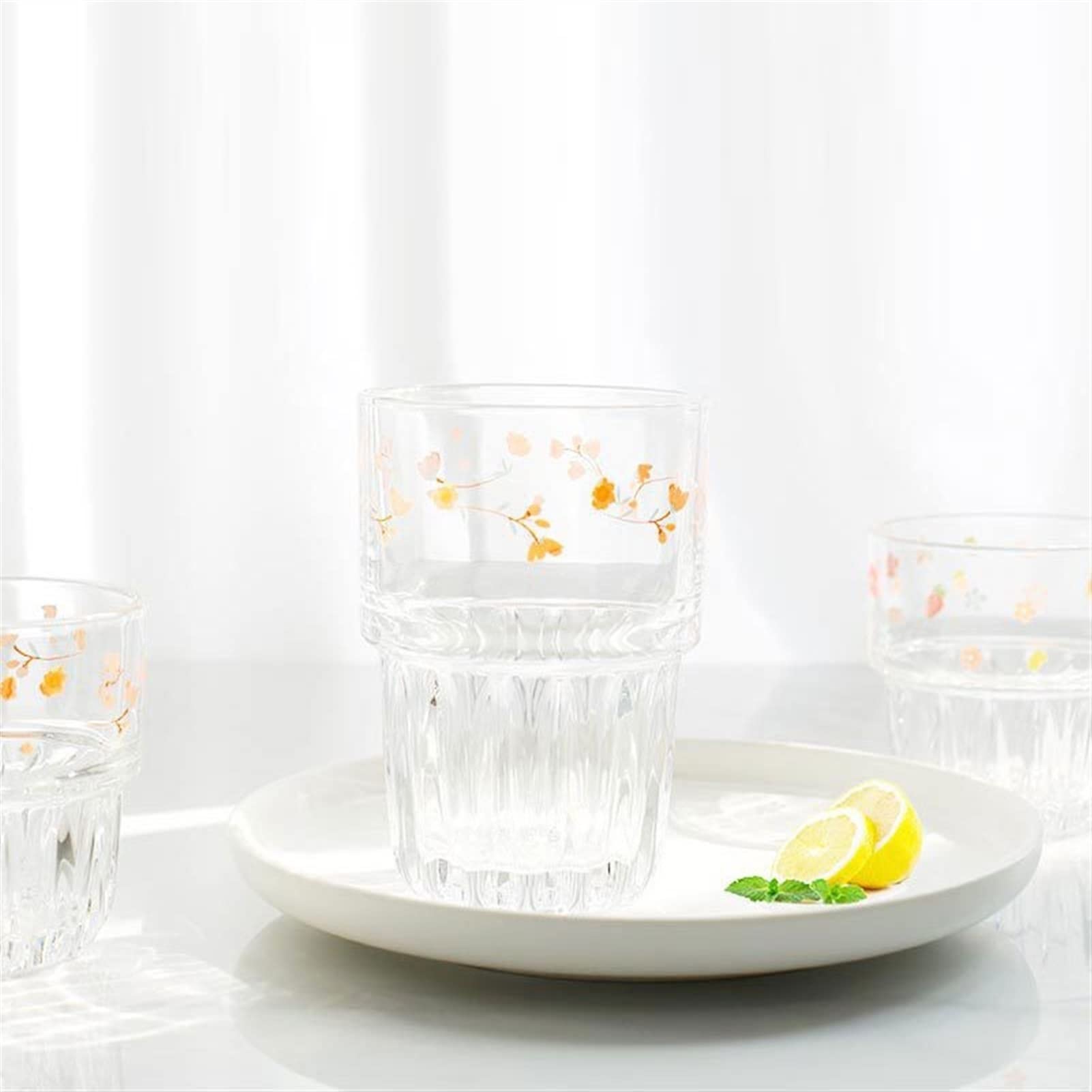 QINGGANGLING999 Vasos de Agua 260ml de vidrios for Beber Lindo Copa de Cristal Creativo Taza de Agua Transparente Estudiante Leche Resistente al Estudiante Vidrio Vasos Cristal