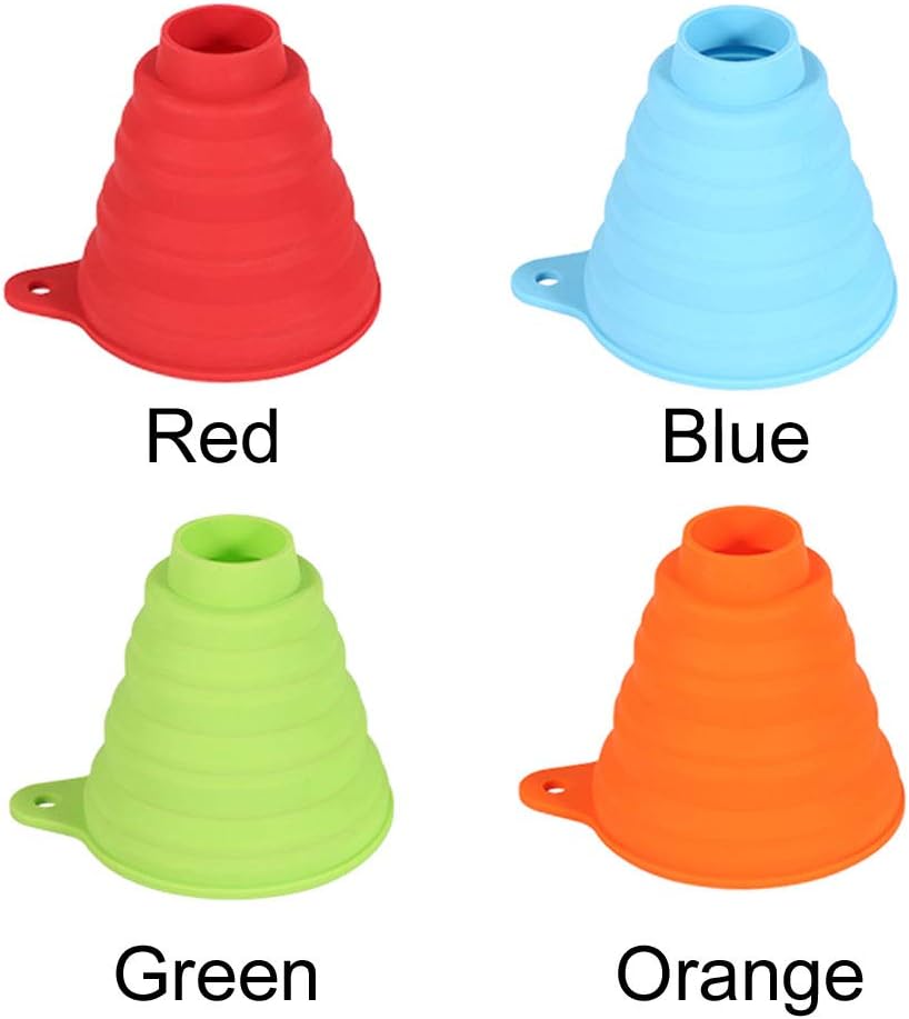 Collapsible Silicone Folding Funnel for Liquid and Powder Transfer Large Funnel for Wide Mouth Jar (Orange) - Image 3