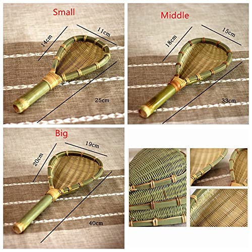 Rebaba AMX2X09LOAUS Bamboo Weaving Colander Handmade Bamboo Basket Natural Mesh Strainer Bamboo Sieve Strainer Spoon thumb #1