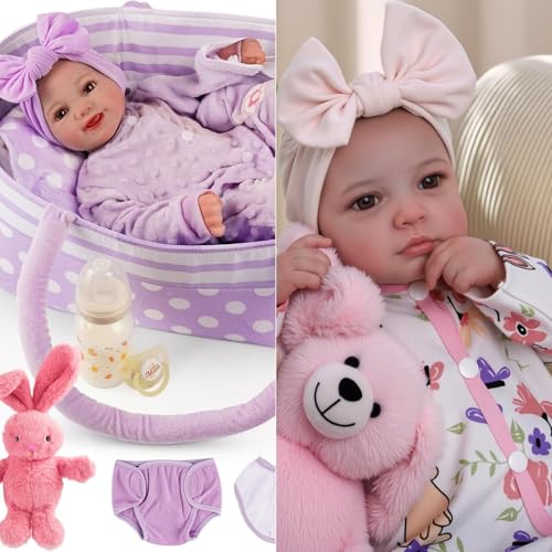2 muñecas bebé Reborn Sunny y Carina miniatura 1