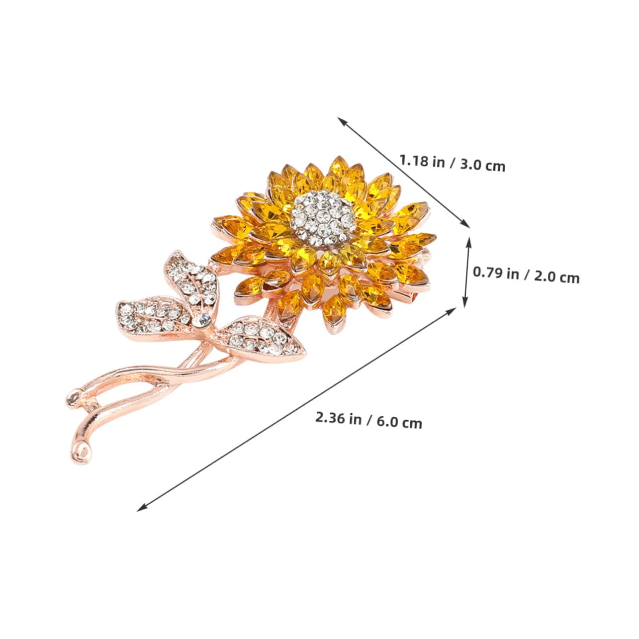 Healeved Spilla fiore perno di girasole piccolo spillo floreale distintivi di girasole spilla per le donne spille da donna gioielli Pin per i vestiti lega Giallo