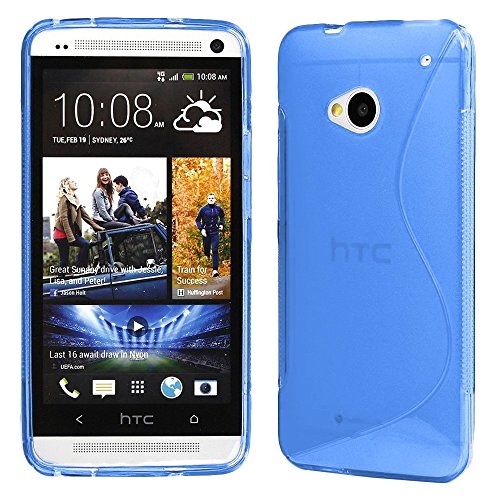ebestStar - Coque Compatible avec HTC One M7 Etui Housse Silicone Gel TPU Souple Motif S-Line, Bleu [Appareil: 137.4 x 68.8 x 9.33mm, 4.7'']