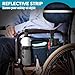 SHIFANQI Wheelchair Bag with Cup Holder, Wheelchair Accessories Armrest Side Bag Multi Pockets Pouch for Electric Wheelchairs, Walker, Rollators & Mobility Scooters, Adults, Seniors, Navy Blue