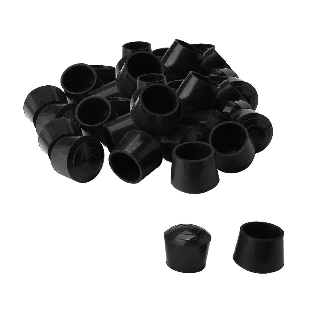 sourcing map 40pcs Embout Pied Chaise Bouchon Tampon Capuchon Protection Jambe Meuble Plancher Anti-dérapant en Caoutchouc Diamètre Intérieur 25mm