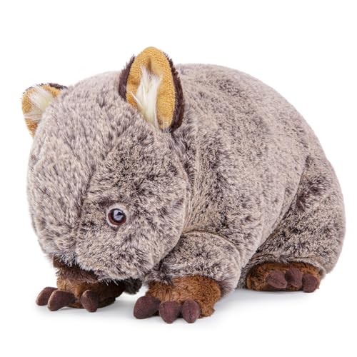 lilizzhoumax Wombat Kuscheltier Plüschtier Stofftier Tier Kawaii Realistische Spielzeug Wilde Weich Süß Geschenk für Jungen Mädchen Kinder Alter 4 5 6 7 8 Geburtstag 28cm/11Zoll