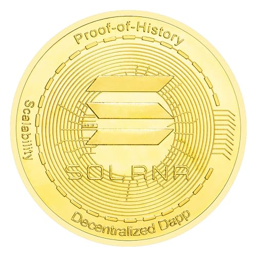 Solana | SOL Physical Crypto Coin Novelty Souvenir Token Gold Color | Cryptocurrency Collectables Tokens| Gift for Him (Gold)