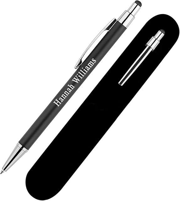 Paul Clover Personalised Slim Ballpoint Touch pen  Unique Custom Engraving Included  Classic Stylish Design  Presentation box and Velvet Pouch options  Perfect for Men and Women