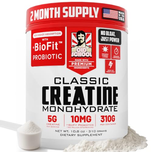 9 Best No Bloat Creatine for Seniors: Tested & Ranked for 2026 4 Old School Labs 5g Creatine Monohydrate Powder with BioFit™ Probiotics