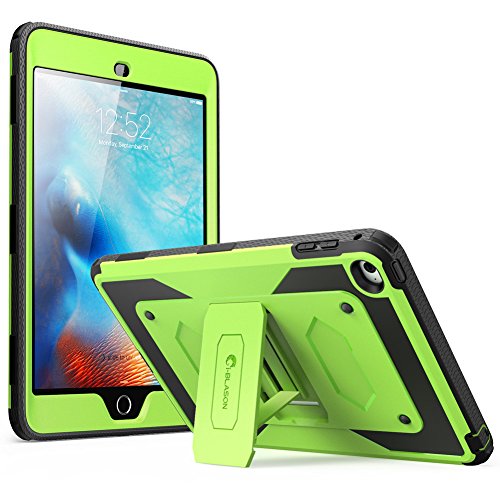 iPad Mini 4 Case, Heave Duty i-Blason Apple iPad Mini 4 2015 Armorbox Dual Layer Hybrid Full-Body Protective Kickstand Case with Front Cover/Screen Protector/Bumpers (Green)