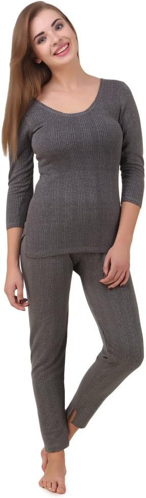 HAPWomen's Cotton Quilted Thermal 3/4th Sleeves Top and Trouser/Female Thermal/Ladies Thermal Set