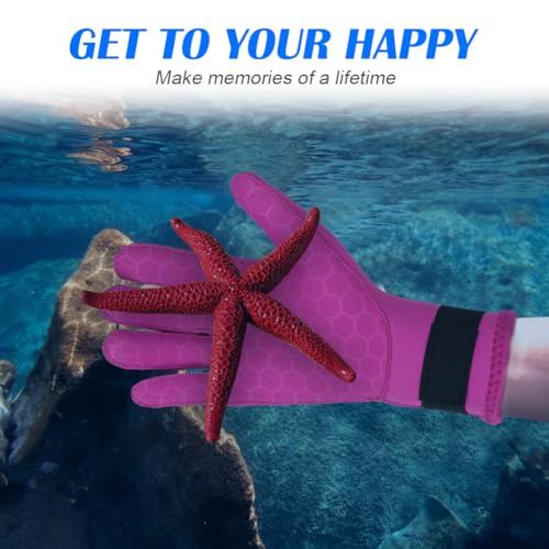 AUAUY Water Gloves, 3mm Neoprene Five Finger Warm Wetsuit Gloves, Flexible Anti Slip Surfing Glove with Adjustable Wrist Strap for Scuba Diving Snorkeling Surfing Paddling Kayaking Swimming