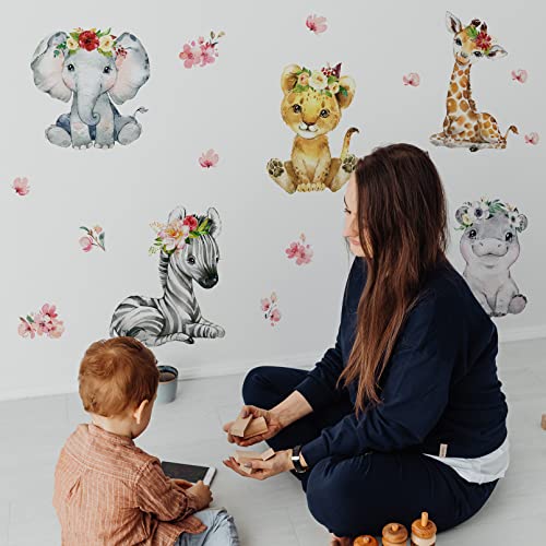 Mfault Girls Safari Jungle Animales Baby Vinilo Decorativo miniatura 6