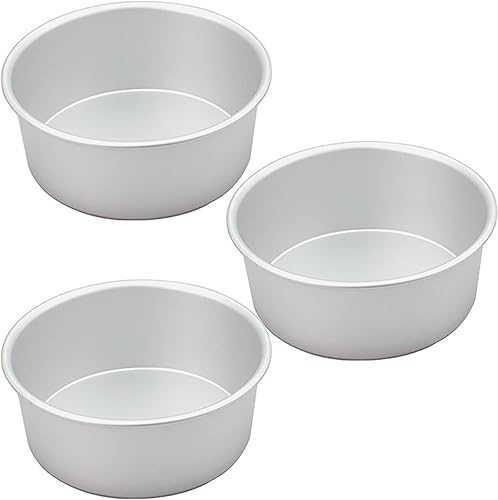 Miniatura 1 de Juego de 3 moldes redondos de aluminio para tartas de 6 pulgadas, antiadherentes para tartas de capas antiadherentes, para cumpleaños, bodas,