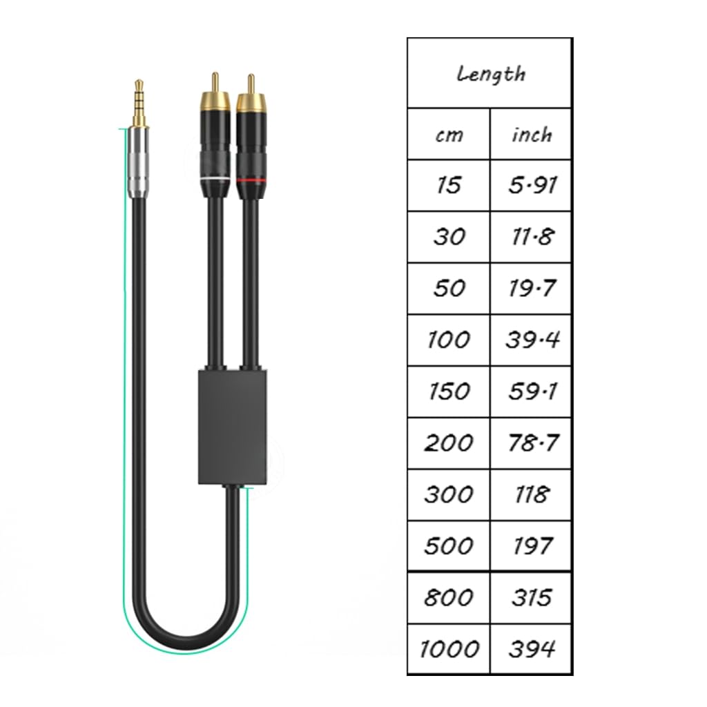 Câble adaptateur double mâle vers 3,5 mm vers câble stéréo mâle 3,5 mm pour connexion smartphone, tablette, haut-parleurs, appareils