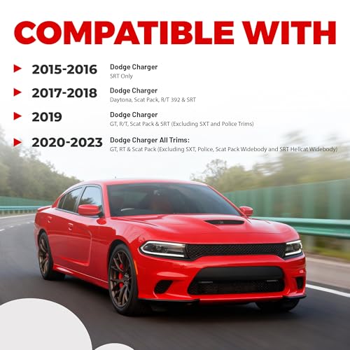 ECOTRIC Rear Lip Bumper Diffuser Compatible with 2015-2024 Dodge Charger Scat SRT Pack Daytona Non-Widebody ABS Splitter Spoiler Valance Chin Diffuser Body kit by ECOTRIC - Image 2