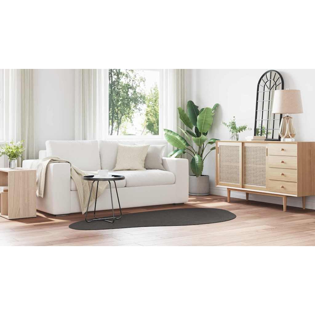 Dywan HUARTE antracyt 100 x 200 cm poliester, miękka antypoślizgowa mata podłogowa do salonu, sypialni, korytarza, łatwa w pielęgnacji dekoracja podłogi, można prać w pralce