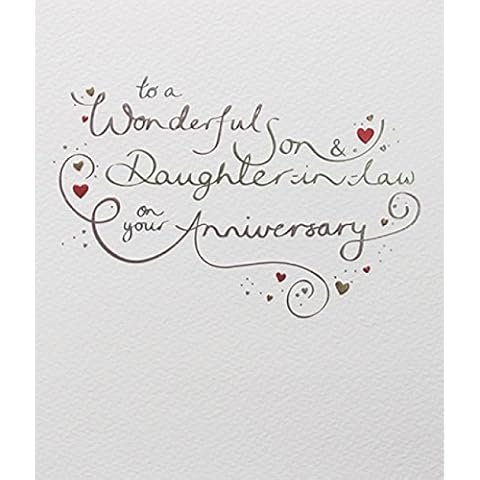Embossed Anniversary Card for Son and Daughter-In-Law Cover