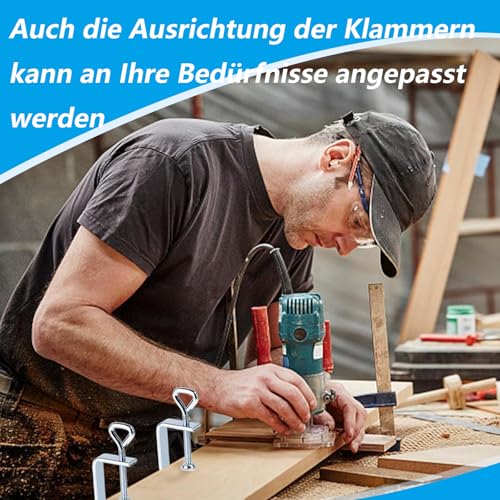 C Zwingen Schraubklemme, 2 Stück C Klemme Edelstahl, 2 Stück Heberinge C Klemme, C Zwinge für Holzarbeiten, Justierbare Breite Workbench Clamp, Silber Schraubzwingen Klein, für Holzarbeiten Klemmen