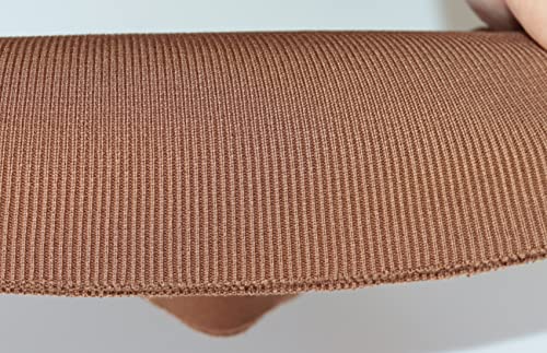 Image of TinaKim Ribbing Knit Fabric, for Waistbands Collar Cuffs Material (Strip of Coffee, 40x8in)
