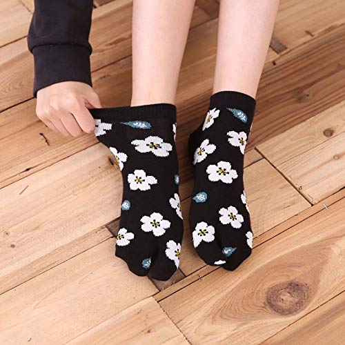 Artfasion Women Flip Flop Socks - Tabi Ankle Sock Colorful Two Toe Finger Running Socks for Womens Girls2