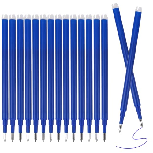16 Pack löschbare Pen Nachfüllungen - Radierbare Ersatzminen, 0.7mm Stift Ersetzen Blau, Radierbare Stifte Minen, Ersatzminen Nachfüllminen, Glattes Schreiben, Blau Kugelschreibermine für Büro Schule