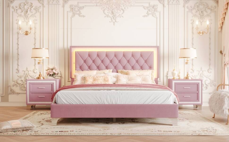 Amazon.com: Linique 3-Pieces Bedroom Sets, Queen Size Velvet