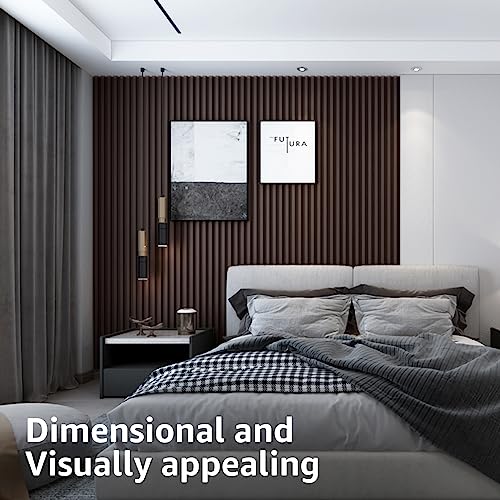 Image of Art3d 96 x 6 Inch WPC Wood Diffuser Slat Wall Panel, 8-Pack, Black Walnut