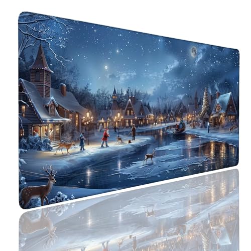 Tapis de souris XL antidérapant grand format pour bureau gamer et travail