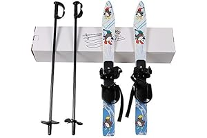 ABS Plastic Beginner Ski Sets for Kids Under 4: Complete Set with Universal Bindings
