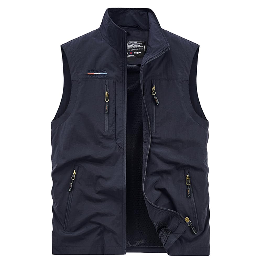 Gilet Uomo Leggero Oralidera - Per Pesca, Fotografia, Traspirante, Multi-Tasca, Asciugatura Rapida