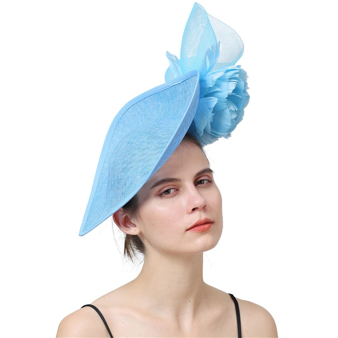 Lmtossey Cappello da donna in lino fascinator accessorio per capelli con fascia floreale