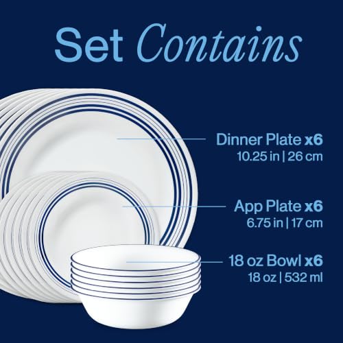 Image of Corelle Leo 18-Piece Round Dinnerware Set, Service for 6