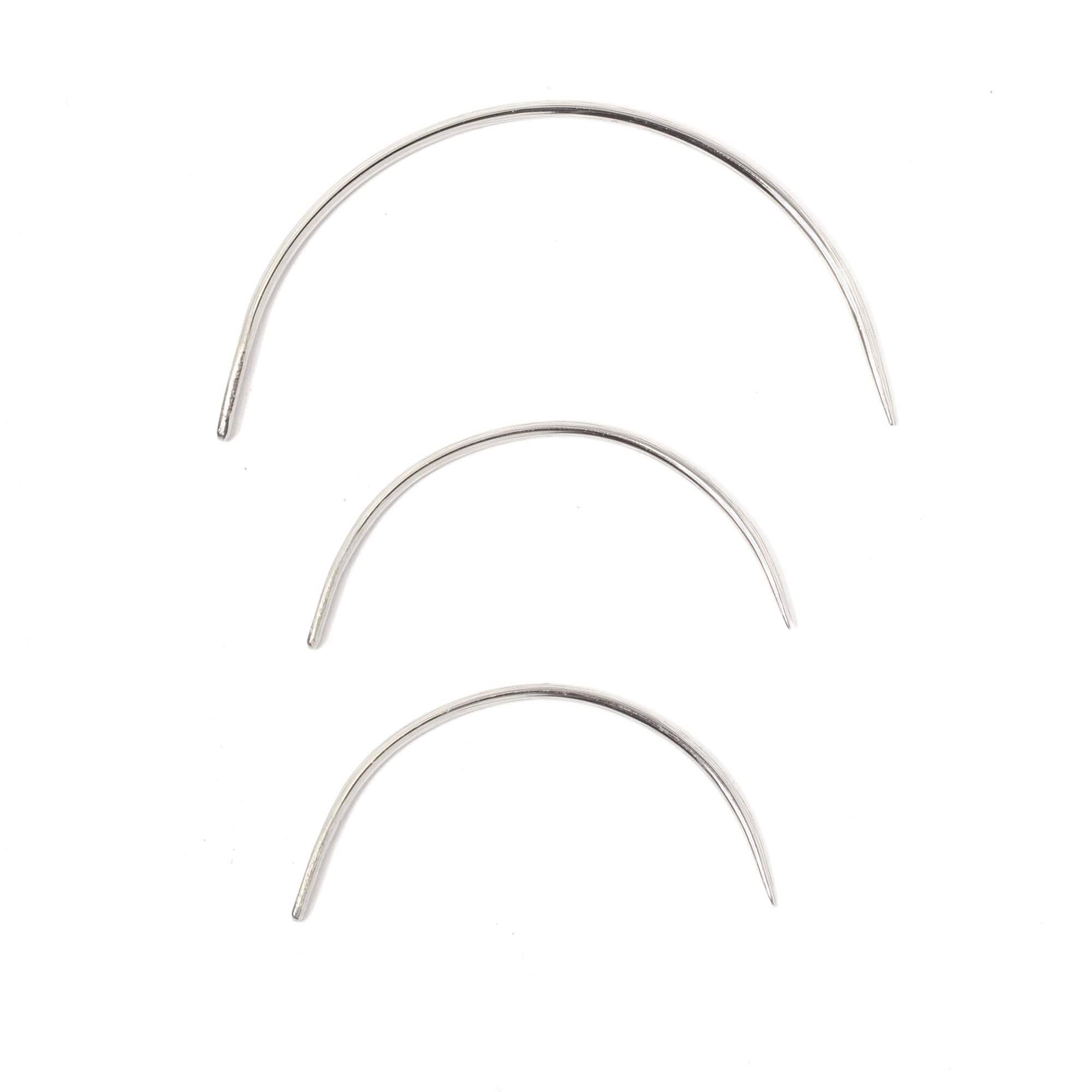 JTL Curved Needle Set of 3 Curved Sewing Needle Repair kit Upholstery Sewing - Assorted Curved Sewing Needle