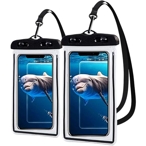 SSKHE Lot de 2 Bandoulière Amélioré Pochette Étanche Smartphone, IPX8 TPU Protege Telephone Eau, Pochette Etanche pour iPhone 16 15 14, Convient au Style...