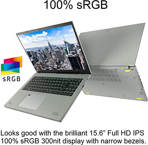 Acer Aspire Vero Laptop fino de 15,6 polegadas Intel Core i7-1195G7 retroiluminado KB Wi-Fi6 PCR Mat