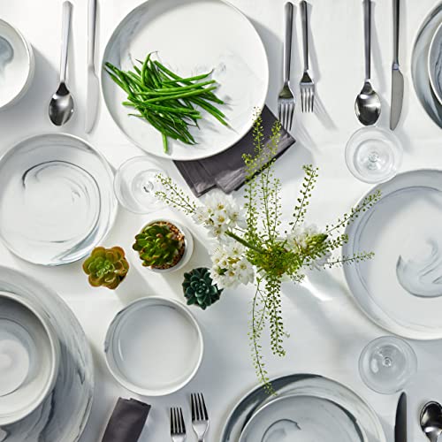 Stone Lain Marble Porcelain Dinnerware Set, 32 Piece Service For 8, Matte Gray #TOP5