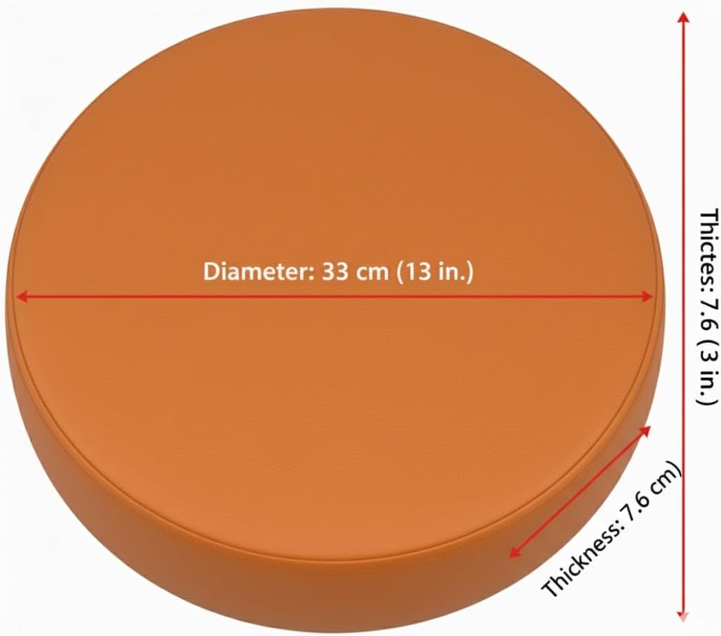15inch Round Orange Plastic Chair Base Replacement Part, Heavy-Duty Furniture Component