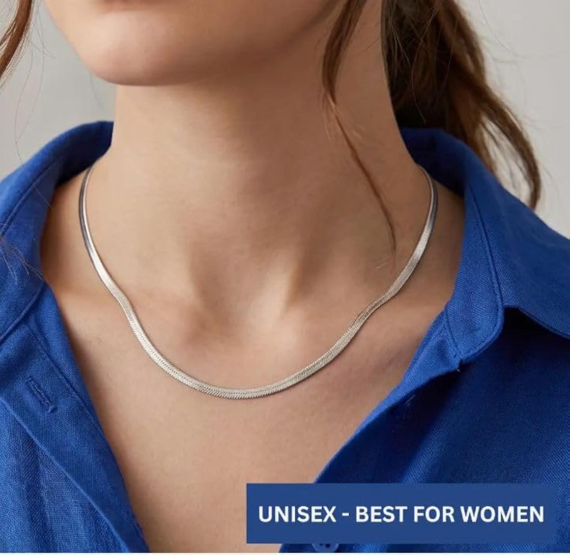 Gold and Silver Herringbone Snake Chain Necklace for Men