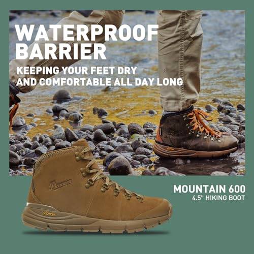 Image of Danner Mountain 600 Leaf Gore-Tex Hiking Boots for Men - Ortholite Tripe Density Footbed - Waterproof Quick Dry Barrier - Vibram SPE Midsole - Full Grain Leather Upper - Traction Outsole