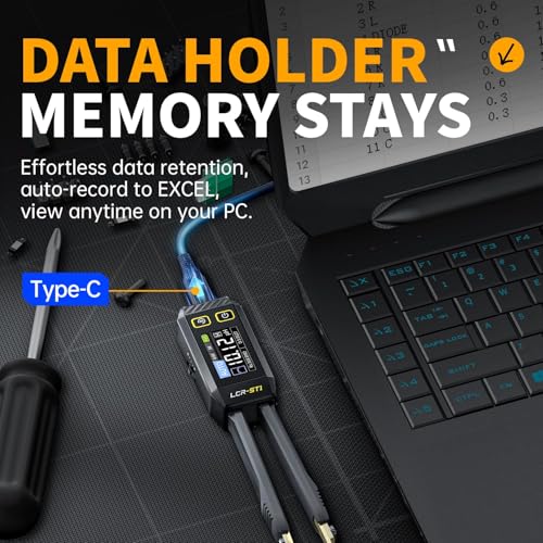 LCR-Messpinzette 10 kHz,Intelligenter SMD Mini Tester,Durchgangsprüfer für Induktivität der Kapazität, Automatische Erkennung der Komponenten,Elektronische Komponente Analysiert