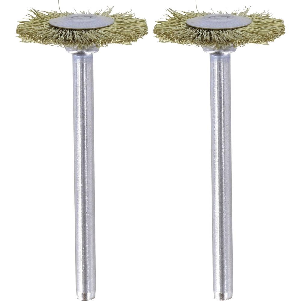 Dremel Gray Brass Brush In 2-Pack Accessory Set (535) - 2 Rotary Tool Accessories For Cleaning Metals And Removing Rust, Working Diameter 19 Mm,