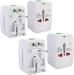 Kit 2 Adaptadores de Tomada Universal Padrão Internacional Bivolt – Acessório Para Viagens - Compatível EUA, Europa Brasil Inglaterra - Modelo Premium