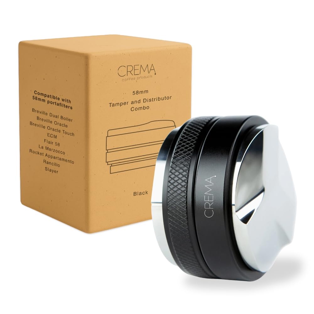 CREMA COFFEE PRODUCTS 58mm Distributor & Tamper, Black