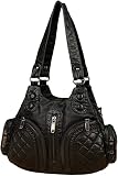 Crossbody-Tasche for Frauen, Frauenumhängetaschen, Retro-Frauen Handtaschen Multi-Pockets Pu Material for Reiseinkäufe weich gewaschene Leder Big Mutter Hobos mit Reißverschluss Khaki