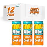 FIBE Prebiotic Soda | Boosts Immune System | Low Calories | Vitamin B&C | Vegan & Gluten Free | Recyclable & Sustainable - 12 x 250ml (12x, Zesty Orange)